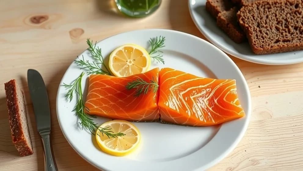 Kallrökt lax gravid vägen hemåt